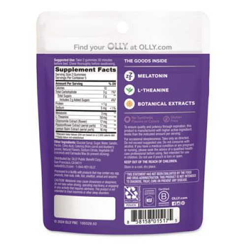 OLLY Sleep Gummy, Blackberry Zen, 10/Pack (1517)
