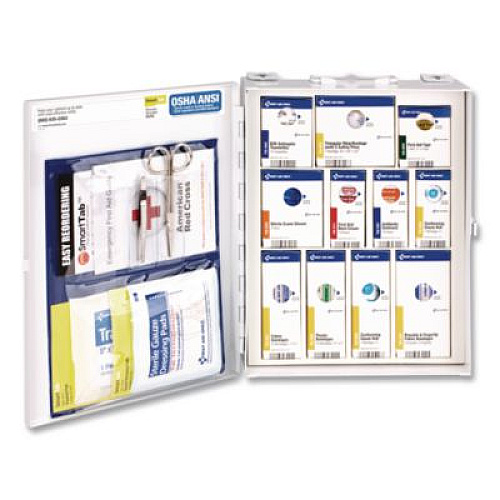 First Aid Only SmartCompliance First Aid Cabinet Without Medication, 112 Pieces, Metal Case (1050FAE0103)