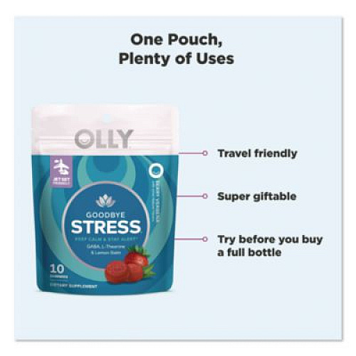 OLLY Goodbye Stress Gummy, Berry Verbena, 10/Pack (1598)