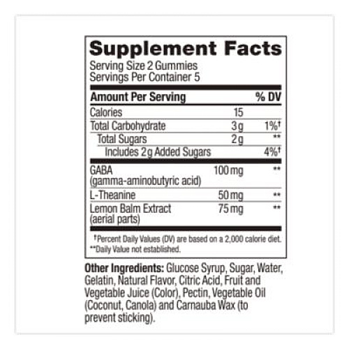 OLLY Goodbye Stress Gummy, Berry Verbena, 10/Pack (1598)