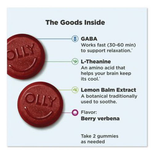 OLLY Goodbye Stress Gummy, Berry Verbena, 10/Pack (1598)