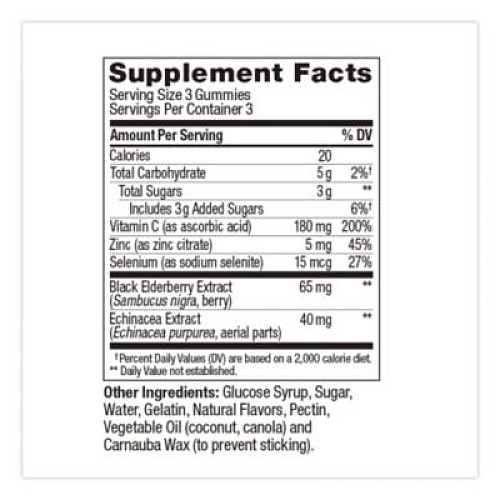 OLLY Active Immunity + Elderberry Gummy, Berry Brave, 9/Pack (46296)