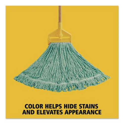 Rubbermaid Commercial Super Stitch Blend Mop, Green Headband, Cotton/Synthetic, Medium, Green (FGD25206GR00)