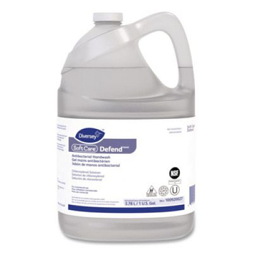 Diversey Soft Care Defend Antibacterial Handwash for IntelliCare Dispensers, Medicinal Scent, 1 gal, 4/Carton (100920027)