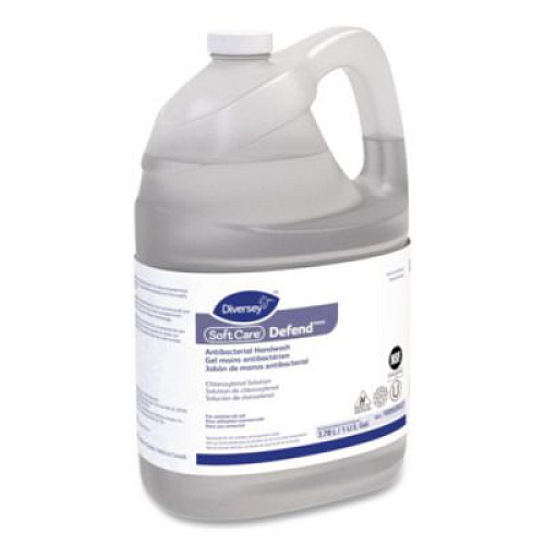 Diversey Soft Care Defend Antibacterial Handwash for IntelliCare Dispensers, Medicinal Scent, 1 gal, 4/Carton (100920027)