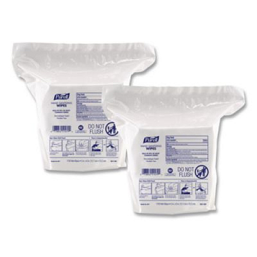 PURELL Hand Sanitizing Wipes, 5 x 6, Fresh Citrus Scent, White, 1,700/Refill Pouch, 4/Carton (951704CT)