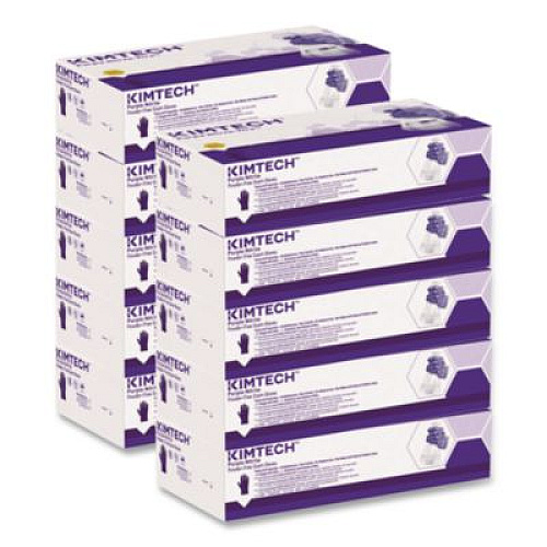 Kimtech PURPLE NITRILE Exam Gloves, Powder-Free, Medium, 6 mil Thick, 9.5" Long, Purple, 100/Box (55082)