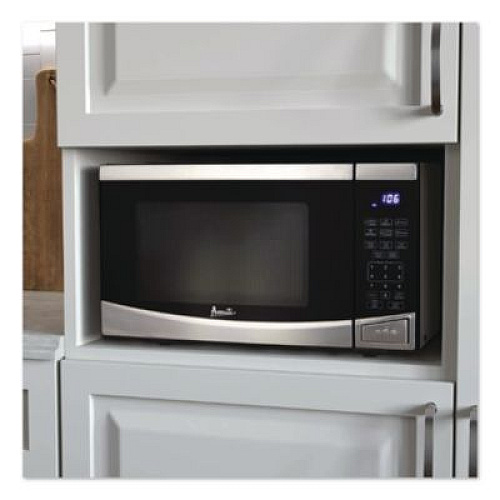 Avanti 0.9 cu ft Stainless Steel Countertop Microwave, 900 W, Stainless Steel/Black (MT09V3S)
