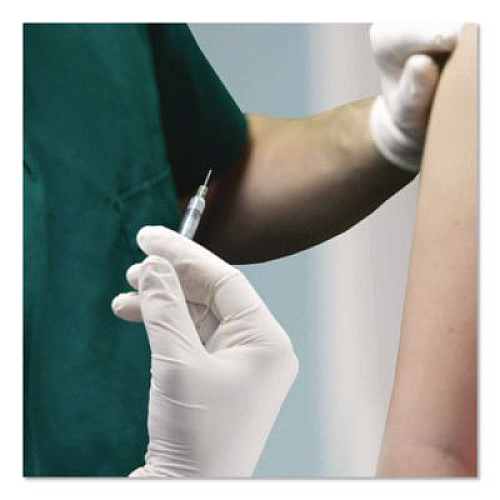 AMMEX Professional Latex Exam Gloves, Powder-Free, Medium, 4 mil (Palm), 5 mil (Fingers), Ivory, 100/Box (GPPFT44100)