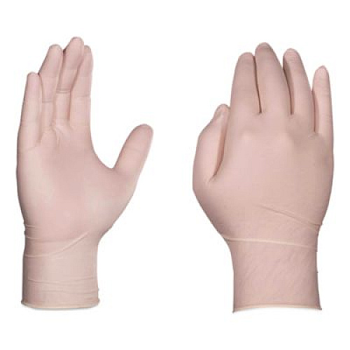 AMMEX Professional Latex Exam Gloves, Powder-Free, Large, 4 mil (Palm), 5 mil (Fingers), Ivory, 100/Box (GPPFT46100)