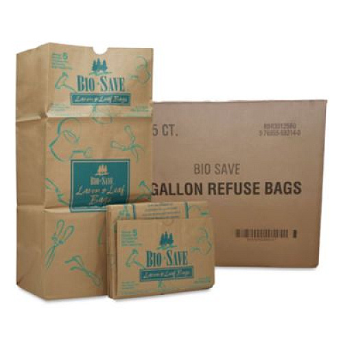 General Lawn/Leaf Bags, Self-Standing, Open-Face, 30 gal, 16" x 35", Kraft, 50/Box (RBR30105BO)