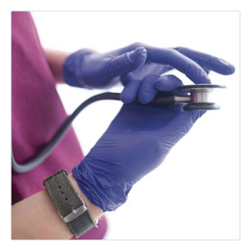 AMMEX Professional Nitrile Exam Gloves, Powder-Free, Large, 3 mil Thick, Indigo, 100/Box (AINPF46100)