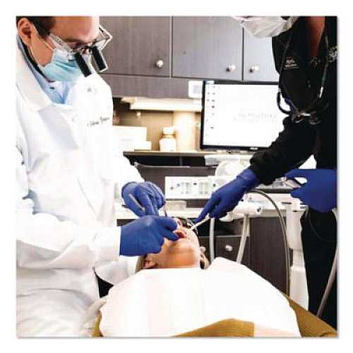 AMMEX Professional Nitrile Exam Gloves, Powder-Free, Large, 3 mil Thick, Indigo, 100/Box (AINPF46100)