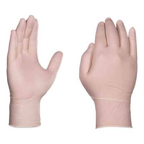 AMMEX Professional Latex Exam Gloves, Powder-Free, Small, 4 mil (Palm), 5 mil (Fingers), Ivory, 100/Box (GPPFT42100)
