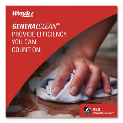 WypAll GeneralClean X50 Cleaning Cloths, 12 x 12.5, White, 84/Pack, 12 Packs/Carton (39005)