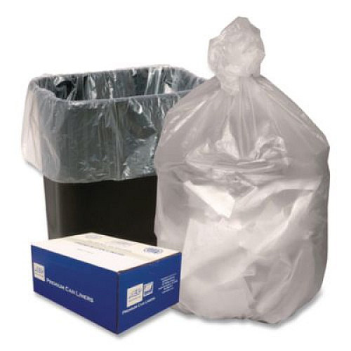 Ultra Plus Can Liners, 33 gal, 11 mic, 33" x 40", Natural, 25 Bags/Roll, 20 Rolls/Carton (HD334011N)