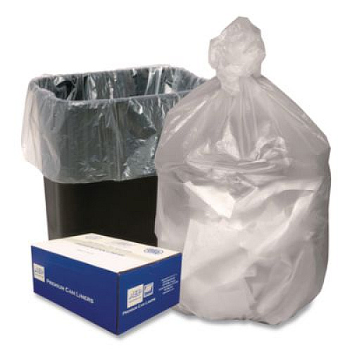 Ultra Plus Can Liners, 60 gal, 14 mic, 38" x 60", Natural, 20 Bags/Roll, 10 Rolls/Carton (HD386014N)