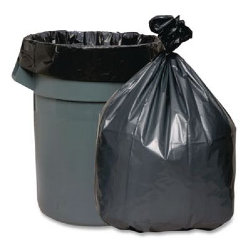 Platinum Plus Can Liners, 33 gal, 1.35 mil, 33" x 40", Gray, 10 Bags/Roll, 5 Rolls/Carton (PLA3350)