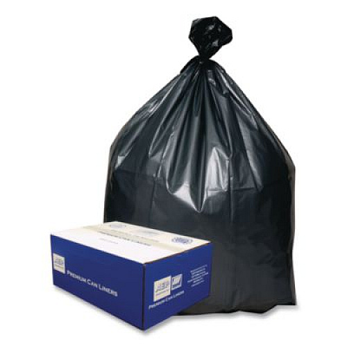 Platinum Plus Can Liners, 45 gal, 1.55 mil, 39" x 46", Gray, 10 Bags/Roll, 5 Rolls/Carton (PLA4870)
