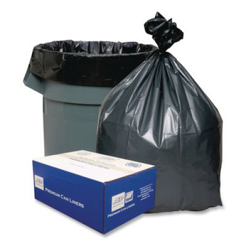 Platinum Plus Can Liners, 60 gal, 1.55 mil, 39" x 56", Gray, 5 Bags/Roll, 5 Rolls/Carton (PLA5525)