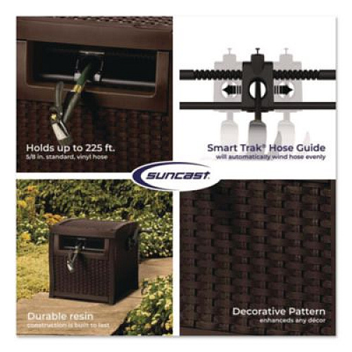 Suncast 225 ft Smart Trak Hose Hideaway, 25.25" x 20.75" x 21.5", Java (CPLSMW200D)