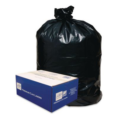 Classic Linear Low-Density Can Liners, 10 gal, 0.6 mil, 24" x 23", Black, 25 Bags/Roll, 20 Rolls/Carton (242315B)