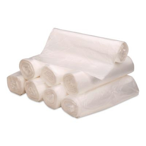 Classic Clear Linear Low-Density Can Liners, 10 gal, 0.6 mil, 24" x 23", Clear, 25 Bags/Roll, 20 Rolls/Carton (242315C)