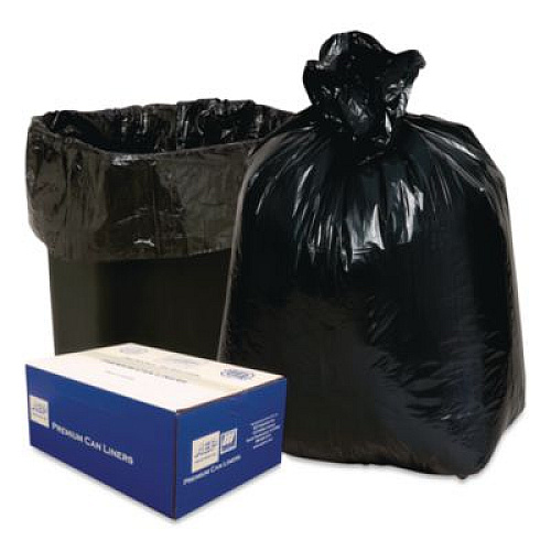 Classic Linear Low-Density Can Liners, 30 gal, 0.71 mil, 30" x 36", Black, 25 Bags/Roll, 10 Rolls/Carton (303618B)