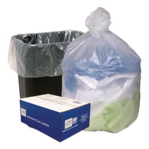 Ultra Plus Can Liners, 16 gal, 8 mic, 24" x 33", Natural, 50 Bags/Roll, 20 Rolls/Carton (HD24338N)
