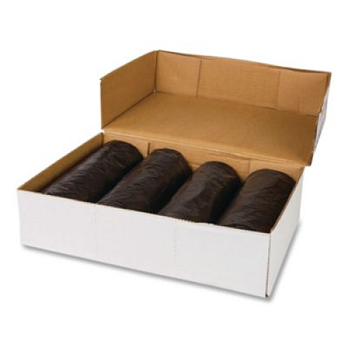 Inteplast Group Low-Density Commercial Can Liners, 30 gal, 0.58 mil, 30" x 36", Black, Interleaved Roll, 25 Bags/Roll, 10 Rolls/Carton (WSL3036HVK)