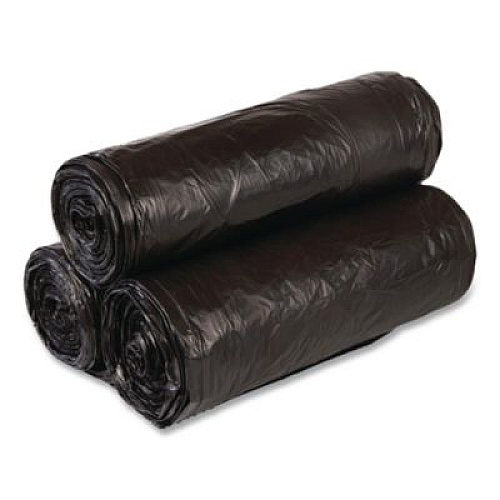 Inteplast Group Low-Density Commercial Can Liners, 30 gal, 0.58 mil, 30" x 36", Black, Interleaved Roll, 25 Bags/Roll, 10 Rolls/Carton (WSL3036HVK)