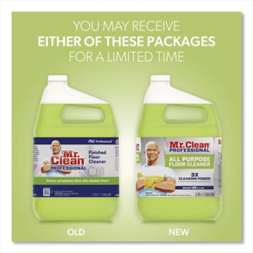Mr. Clean Finished Floor Cleaner, Lemon Scent, 1 gal Bottle, 3/Carton (02621CT)