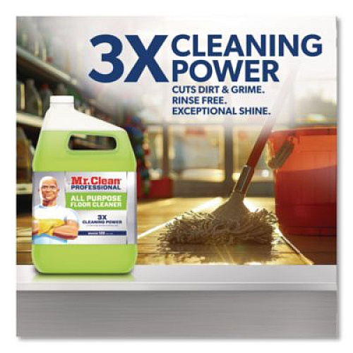 Mr. Clean Finished Floor Cleaner, Lemon Scent, 1 gal Bottle, 3/Carton (02621CT)