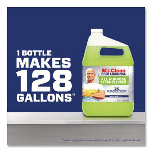 Mr. Clean Finished Floor Cleaner, Lemon Scent, 1 gal Bottle, 3/Carton (02621CT)