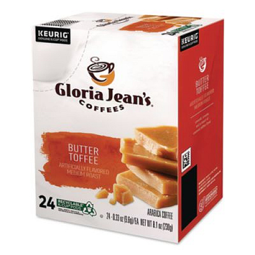 Gloria Jean's Butter Toffee Coffee K-Cups, 96/Carton (60051012CT)