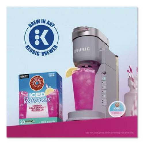 The Original Donut Shop ICED Refreshers K-Cup Pods, Mango Dragonfruit Lemonade, 20/Box, 4 Boxes/Carton (0532CT)