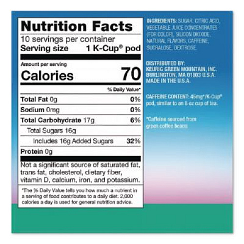 The Original Donut Shop ICED Refreshers K-Cup Pods, Mango Dragonfruit Lemonade, 20/Box, 4 Boxes/Carton (0532CT)