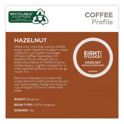 Eight O'Clock Hazelnut Coffee K-Cups, 96/Carton (6406CT)