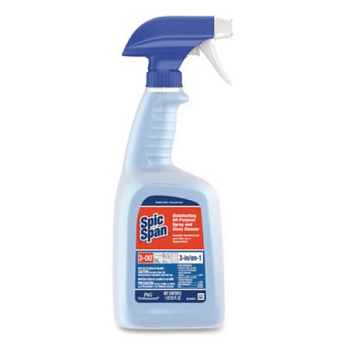 Spic and Span Disinfecting All-Purpose Spray and Glass Cleaner, Fresh Scent, 32 oz Bottles, 8 Bottles and 8 Trigger Sprayers/Carton (58775CT)