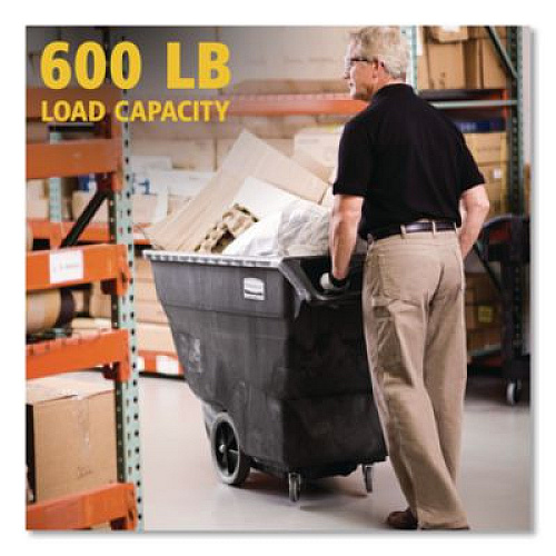 Rubbermaid Commercial 0.75 cu yd Structural Foam Tilt Truck, 600 lb Capacity, Black (1011BLA)