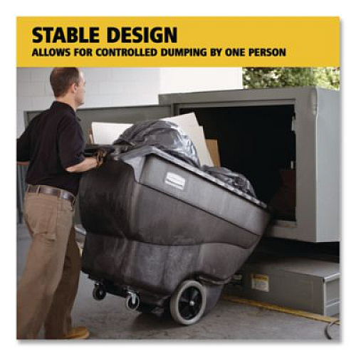 Rubbermaid Commercial 0.75 cu yd Structural Foam Tilt Truck, 600 lb Capacity, Black (1011BLA)