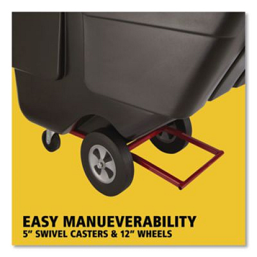 Rubbermaid Commercial 0.5 cu yd BRUTE Rotomolded Tilt Truck, 450 lb Capacity, Black (1304BLA)