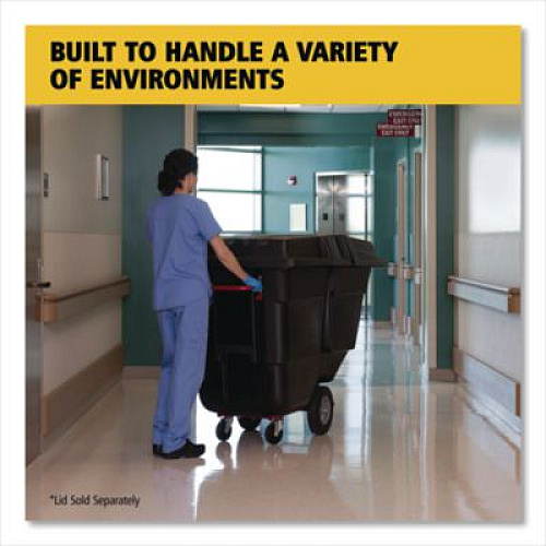Rubbermaid Commercial 0.5 cu yd BRUTE Rotomolded Tilt Truck, 450 lb Capacity, Black (1304BLA)