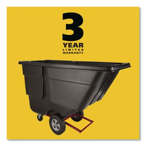Rubbermaid Commercial 0.5 cu yd BRUTE Rotomolded Tilt Truck, 450 lb Capacity, Black (1304BLA)