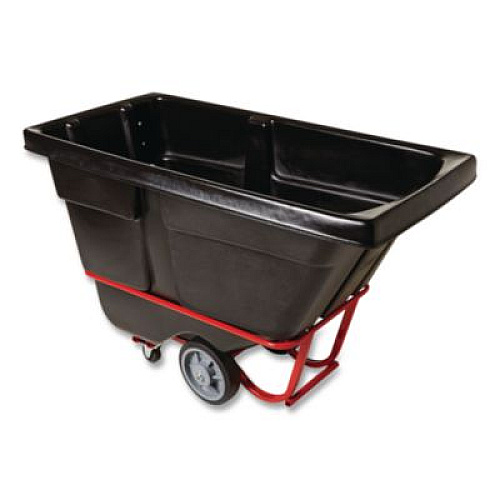 Rubbermaid Commercial 0.5 cu yd BRUTE Rotomolded Tilt Truck, 1,400 lb Capacity, Black (1306BLA)