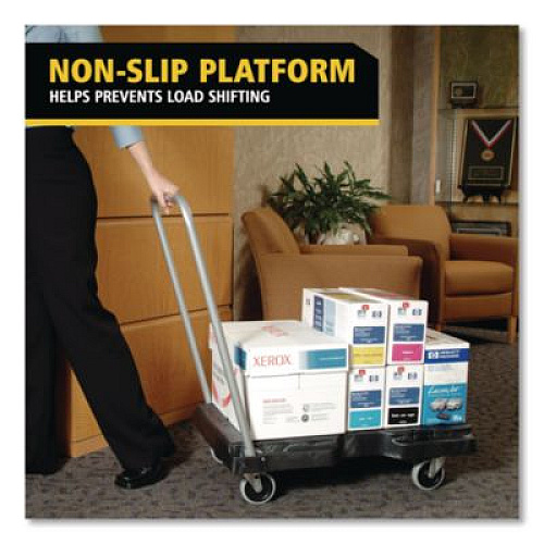 Rubbermaid Commercial Utility-Duty Home/Office Cart, 250 lb Capacity, 20.5 x 32.5, Platform, Black (440000)