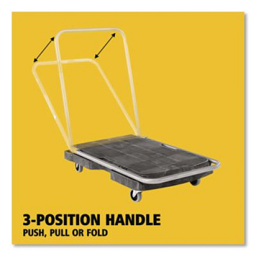 Rubbermaid Commercial Utility-Duty Home/Office Cart, 250 lb Capacity, 20.5 x 32.5, Platform, Black (440000)