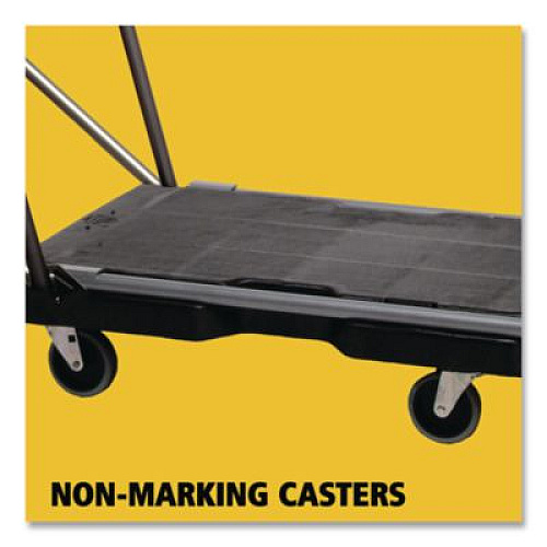 Rubbermaid Commercial Utility-Duty Home/Office Cart, 250 lb Capacity, 20.5 x 32.5, Platform, Black (440000)