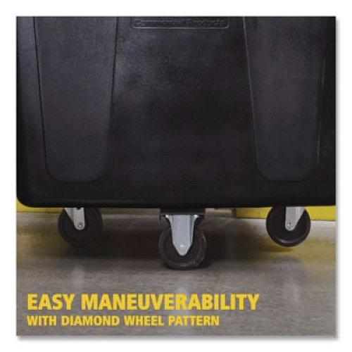 Rubbermaid Commercial Cube Truck, 149 gal, 600 lb Capacity, Plastic, Black (4619BLA)