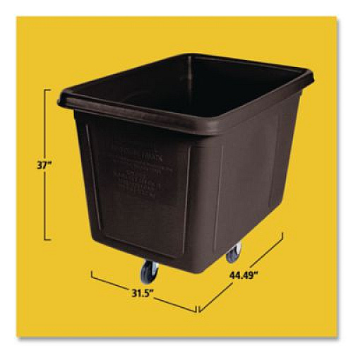 Rubbermaid Commercial Cube Truck, 149 gal, 600 lb Capacity, Plastic, Black (4619BLA)